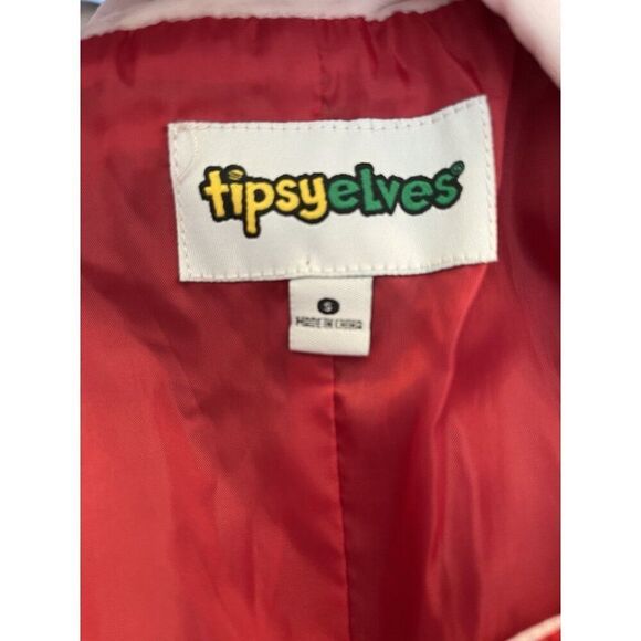 Tipsy Elves Womens Small Mrs Santa.Claus Red Velvet Blazer One Button - Picture 5 of 6